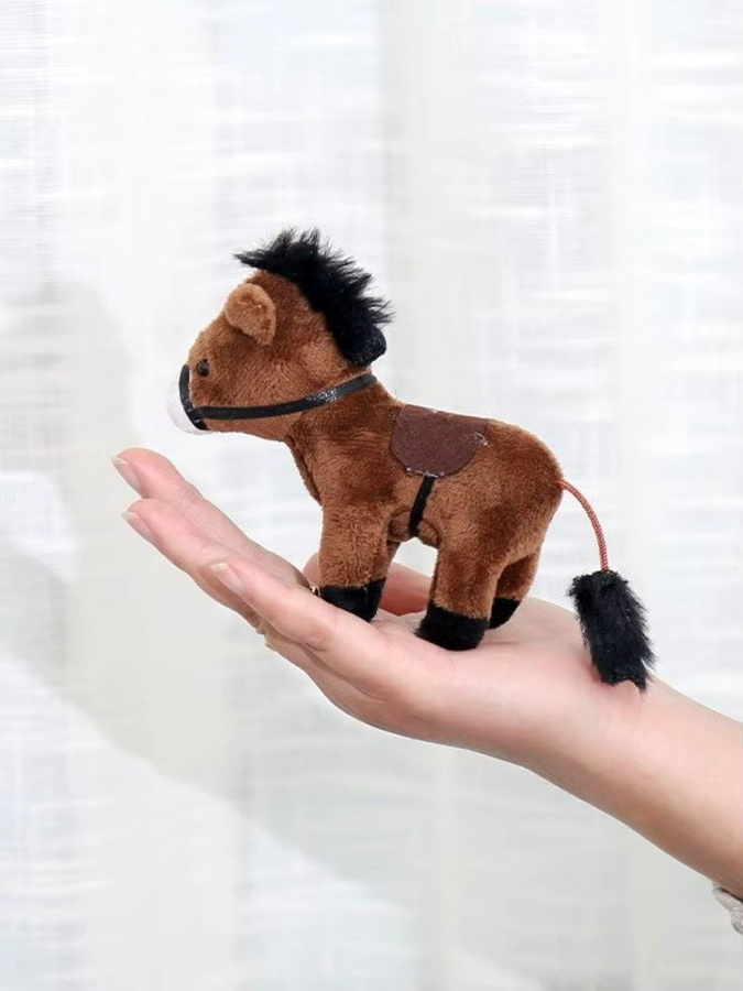 Pferd Plüsch Puppe, Langes Haar, 12 cm, Grau - Bild 3