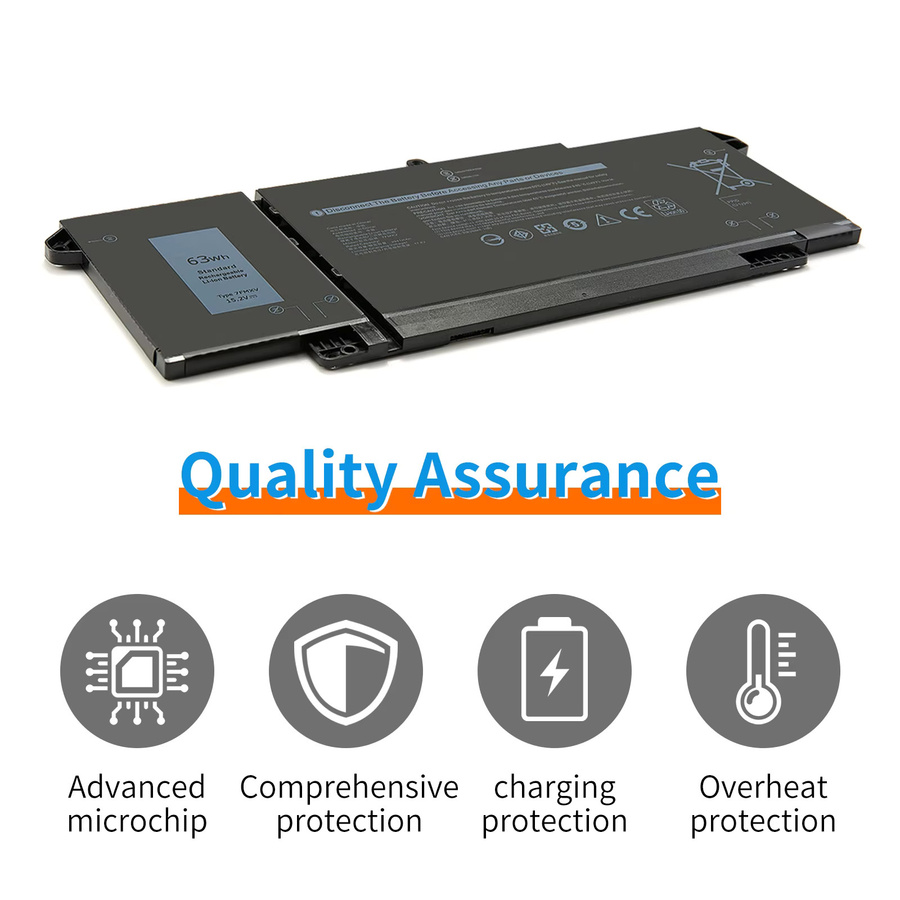 LINEFIND Laptop-Akku 63Wh Schwarz für Dell Latitude 5320 7320 7420 7520 und 2-in-1 Serien - Bild 2