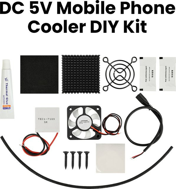 diymore DIY Telefonkühler Kit mit Halbleiter-Kühlchip TEC1-7103 und Silent-Lüfter, Schwarz, DC 5V - Bild 1