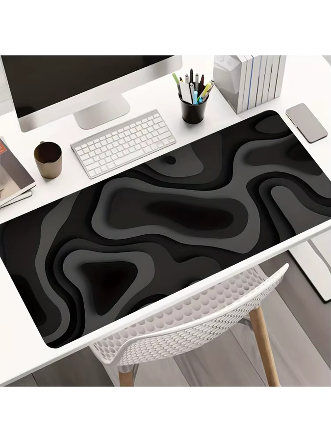Mairuige Mauspad mit Schwarz-Grauem Wirbel-Design als Schreibtischunterlage für Gaming und Büro - Bild 7