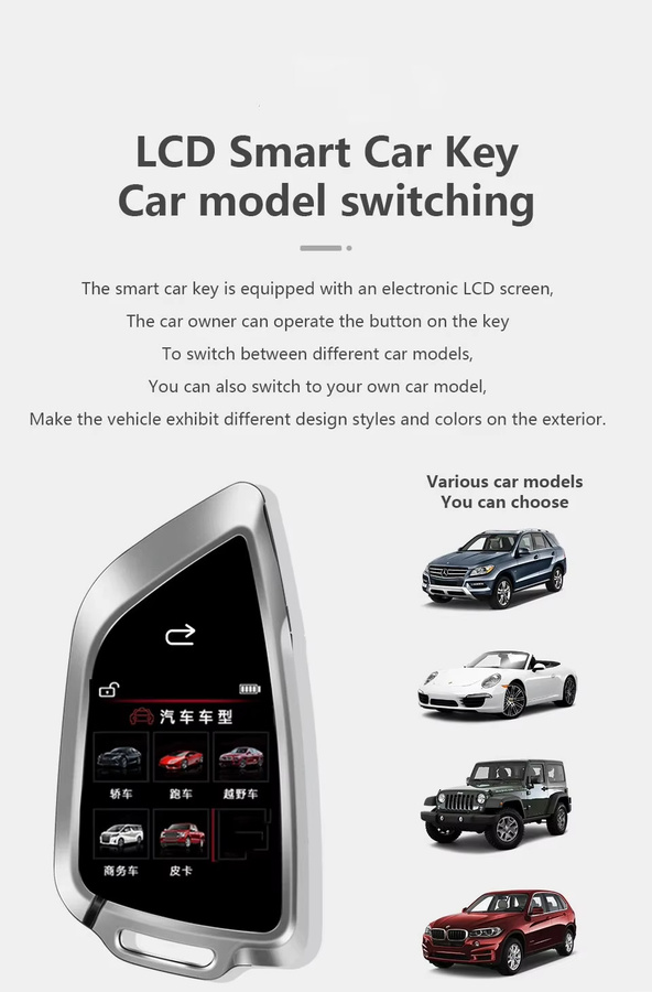 YIQIXIN HS688 Universal Smart LCD Auto Schlüssel in Silber für BMW Audi Benz KIA Lexus Jaguar Nissan Hyundai Honda Toyota Ford Renault - Bild 4