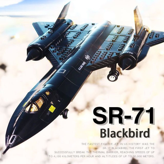 Andole US Air Force SR-71 Blackbird Reconnaissance Airplane Building Block Model Military Fighter - Bild 1