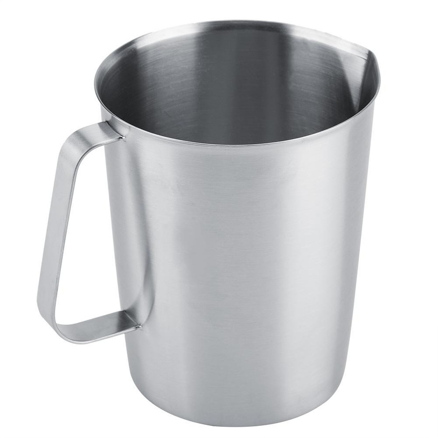 Milchaufschäumkrug aus Edelstahl von mfySpace in Silber, 2000 ml Messbecher für Latte Art und Kaffee - Bild 4