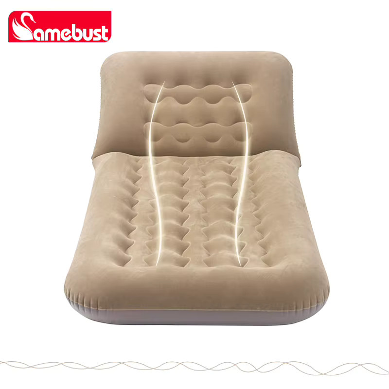 CAMEBUST Luftmatratze als aufblasbares Schlafsofa für Innen und Außen, braun/grau/beige, B/T: 140 x 190 cm - Bild 3