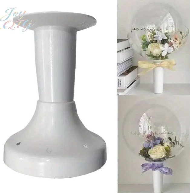 WHPHous Ballonständer in Weiß als Blumenstrauß-Halter und Ballonstab für Hochzeiten, Geburtstage und Partys - Bild 1