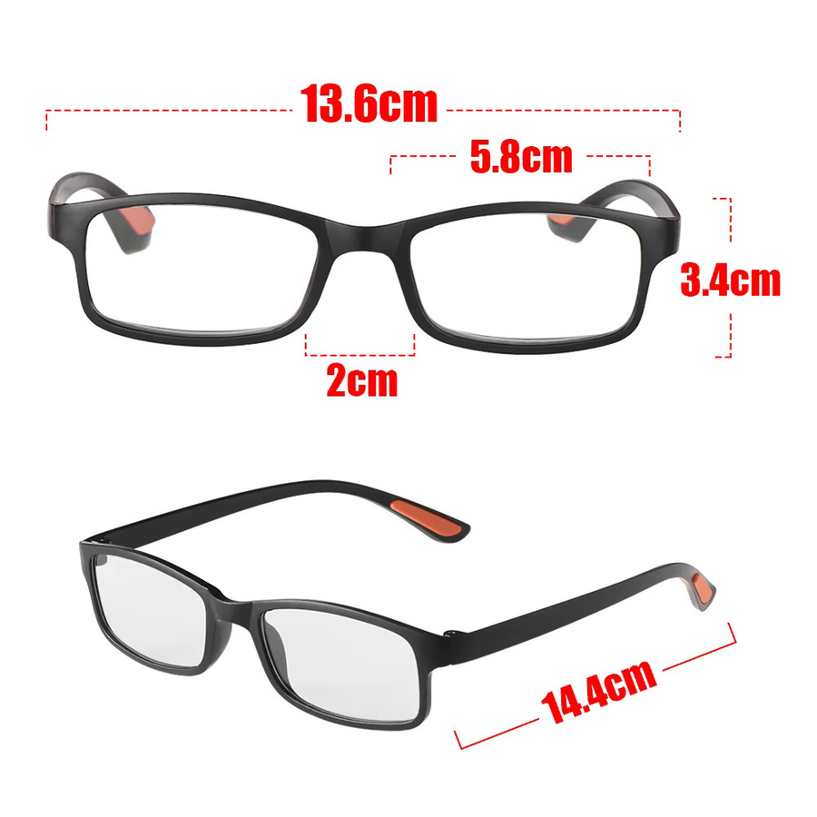 Qutzzmnd Lesebrille, Unisex, Vollrand, Rechteckig, Kunststoff, Schwarz - Bild 2
