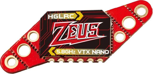 HGLRC Zeus Nano VTX FPV-Sender mit integriertem Mikrofon, 5,8 GHz, 2,4 GHz, 40 Kanäle, Farbe: Rot, Unterstützung für 16 mm, 20 mm und 25,5 mm Lochunterstützung - Bild 1