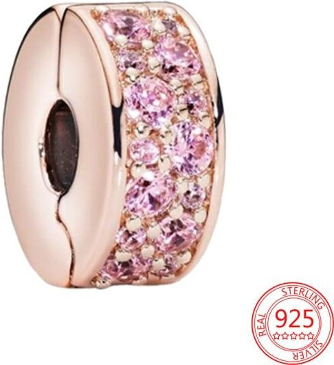YIRAN Jewelry Charme Perlen Anhänger, 925 Silber, Roségold, Zirkonia, Damen - Bild 1