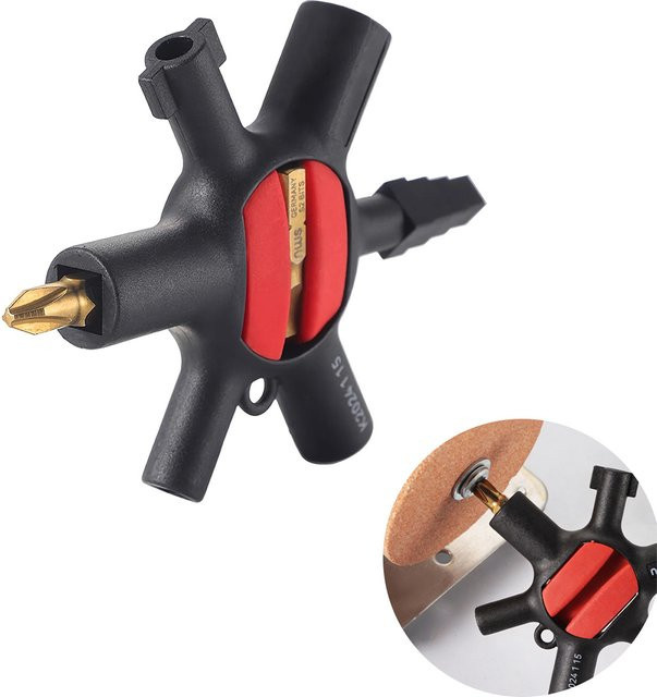 NIUXIANG 9-in-1 Universal-Verteilerschrank-Schlüssel und Multifunktions-Handwerkzeug in Schwarz - Bild 1