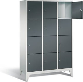C+P Garderobenschrank Classic aus Stahl mit Türen und Schloss, Farbe Anthrazitgrau und Lichtgrau, H x B x T: 185 x 120 x 50 cm - Bild 1