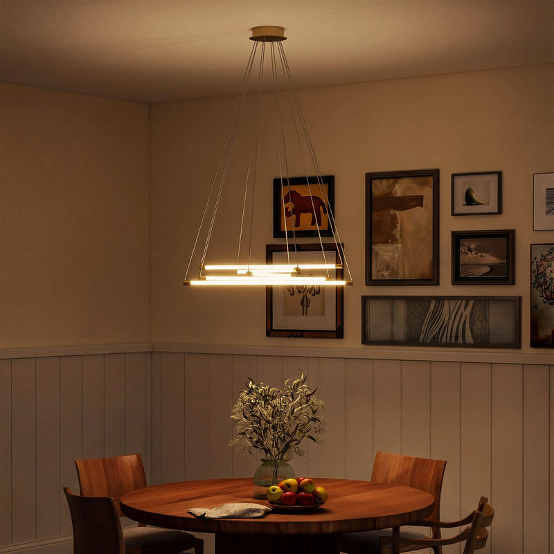 HOMCOM LED Pendelleuchte Gold mit verstellbaren Armen, moderner 50 W Kronleuchter für Wohnzimmer, Esszimmer und Küche - Bild 2