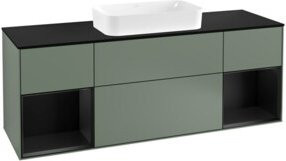 V&B Waschtischunterschrank Finion mit Wandbeleuchtung, Blau lackiert, Breite: 160 cm, Tiefe: 50,1 cm, Höhe: 50,1 cm - Bild 1