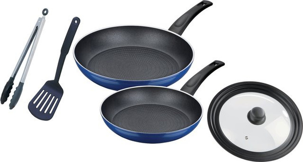 GSW Pfannen-Set DreamLine 5-tlg. aus Aluminium in Blau mit Antihaftbeschichtung