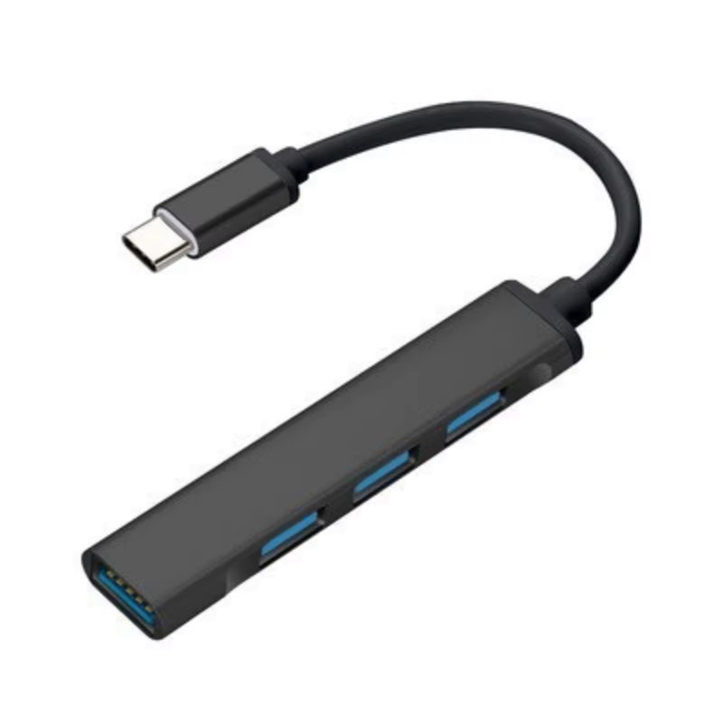 USB-C Hub Multi-Splitter-Adapter mit 4 Anschlüssen in Schwarz für Macbook, Huawei und Nintendo - Bild 2