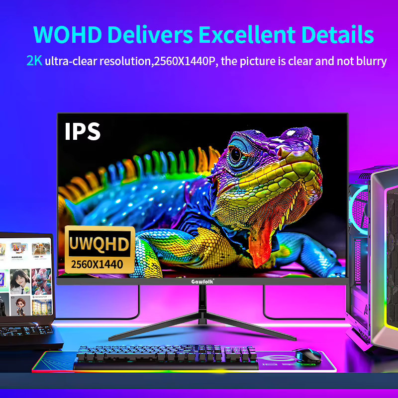 Gawfolk 27 Zoll LED Computer Monitor Schwarz mit Full HD und 120Hz - Bild 4
