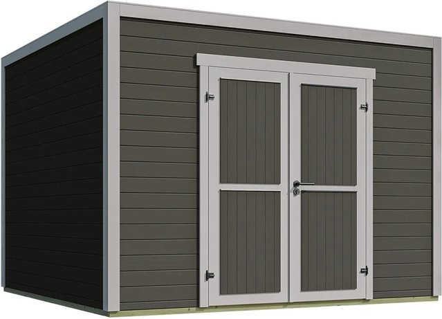 Weka Gartenhaus Batu 3 Log Cabin mit Flachdach in Grau, B/T: 300 x 300 cm - Bild 1