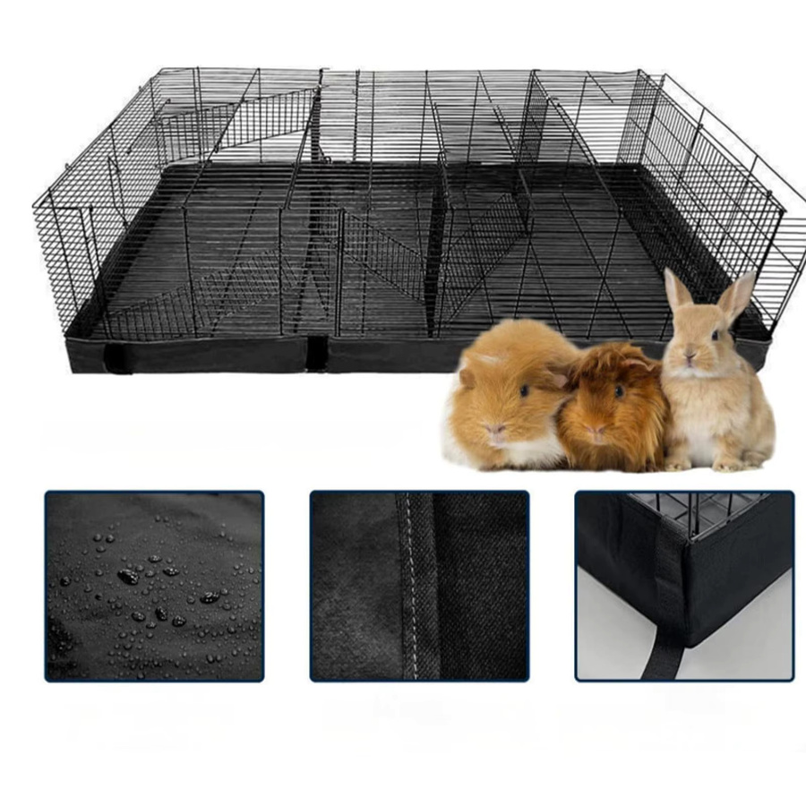 Homyl Käfigauskleidung in Schwarz als abnehmbare Bettwäsche und Bodenbasis für Meerschweinchen, Chinchillas und Hamster - Bild 3
