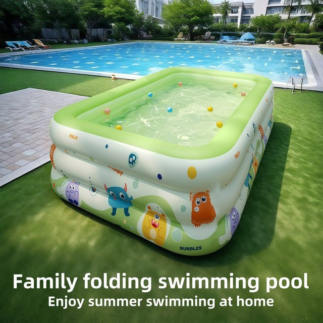 Aufblasbarer Pool im Cartoon-Monster-Design, rechteckig, mehrfarbig - Bild 1