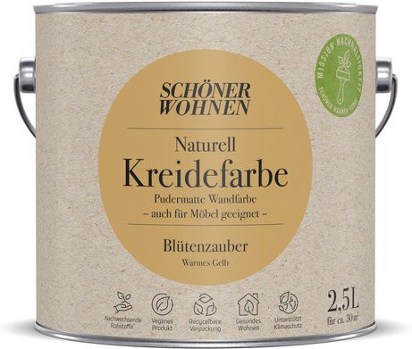 Schöner Wohnen Naturell Kreidefarbe Blütenzauber Gelb Matt 2,5 l - Bild 1