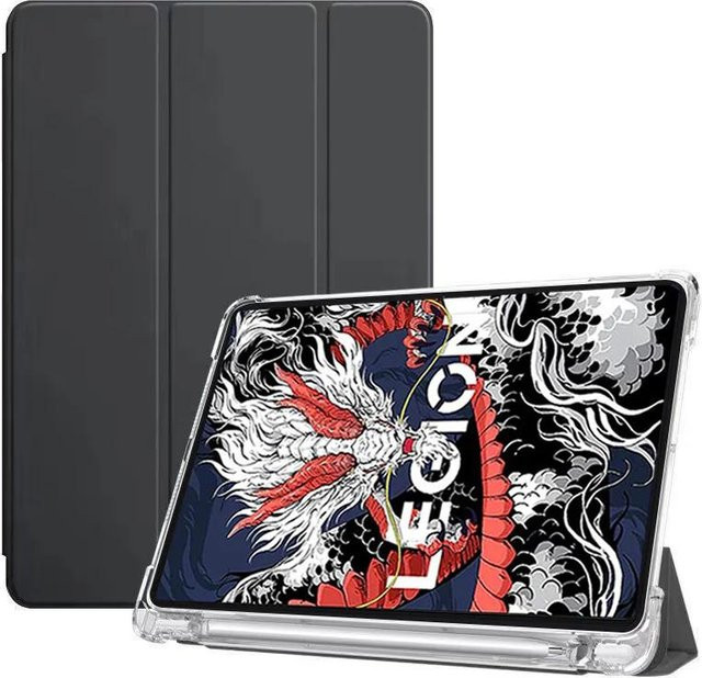 Lenovo Legion Y700 3. Gen TB321FU Schutzhülle mit Stifthalter und Ständer aus weichem TPU in Schwarz - Bild 1