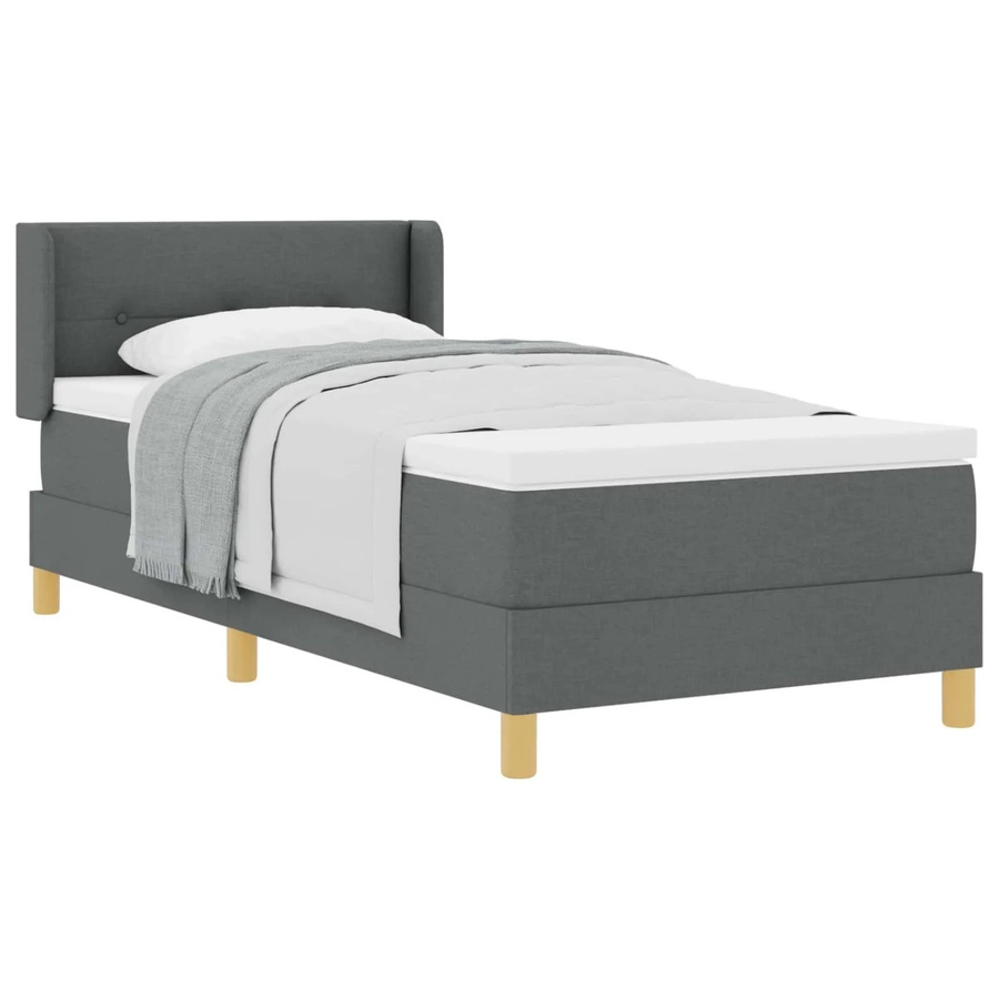 vidaXL Boxspringbett mit Matratze in Dunkelgrau, B/T/H: 80 x 200 cm - Bild 2