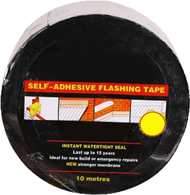Aimo Bitumen Asphaltband selbstklebend wasserdicht zur Fugenreparatur und Wärmedämmung, Farbe: Schwarz/Silber, Breite: 10 cm, Länge: 10 m - Bild 1