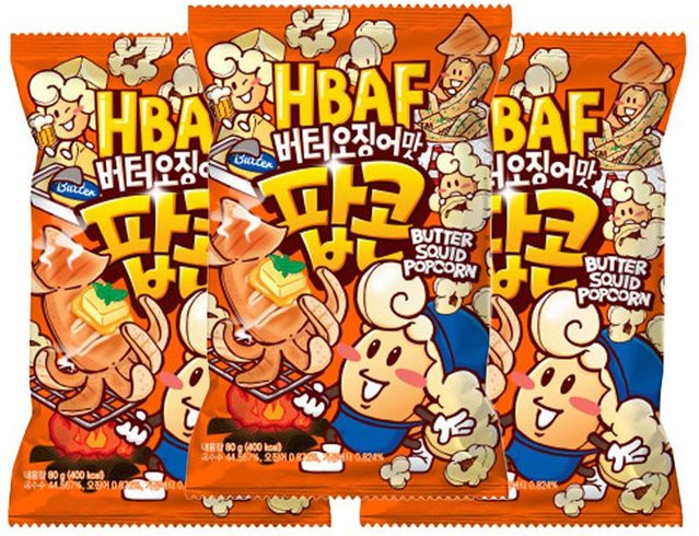 HBAF Gewürztes Popcorn Butter Squid 3 x 80 g - Bild 1