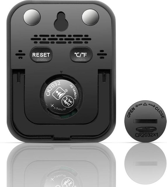 Painter Digitales Innen-Thermometer Hygrometer in Schwarz mit Temperatur- und Feuchtigkeitsmessung sowie Wetter- und Komfortanzeige - Bild 1