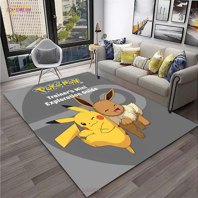Miniso Pokemon Pikachu Rutschfeste Bodenmatte für Kinder, Mehrfarbig, Breite: 60 cm, Länge: 90 cm - Bild 1