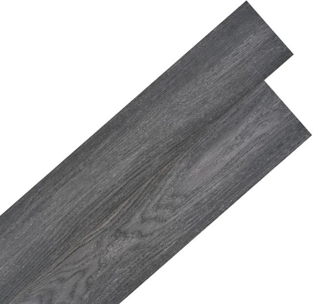DELUKE Vinylboden PVC-Dielen selbstklebend wasserfest in Schwarz und Grau, 2mm Stärke, 2,51 m² - Bild 1