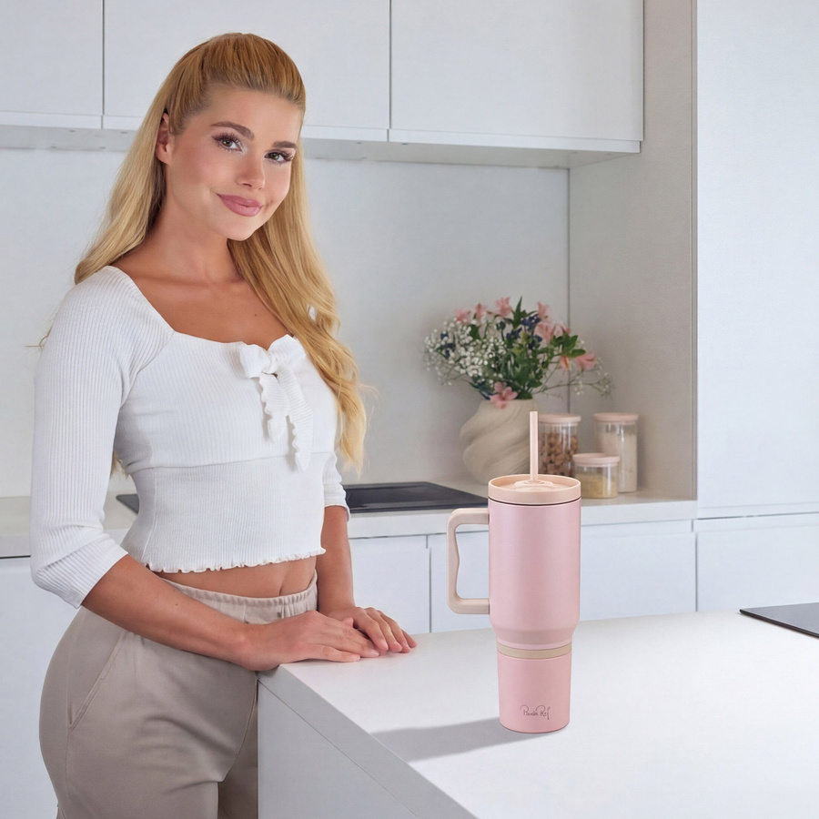 Fackelmann Pamela Reif Thermotrinkbecher in Beige und Pink - Bild 2