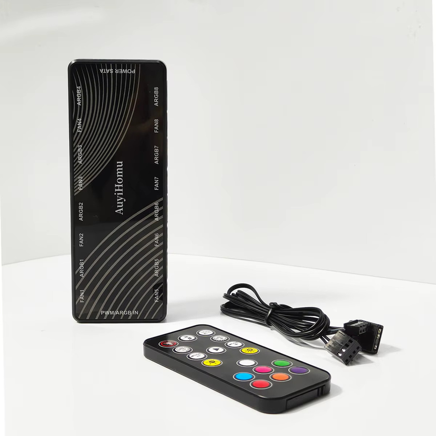 CX FUTRUE 2-in-1 ARGB/PWM-Lüfter-Hub-Adapter mit ARGB-Controller in Schwarz - Bild 3