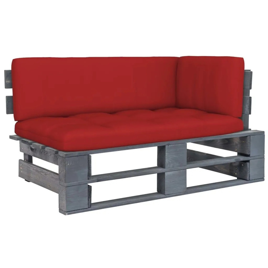 vidaXL Outdoor-Ecksofa aus imprägniertem Kiefernholz in Grau mit Polsterkissen für Garten und Terrasse - Bild 2