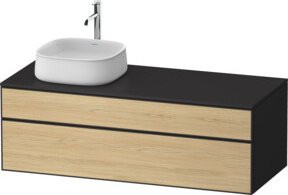 Duravit Waschtischunterschrank Zencha in Natur und Graphitgrau mit Einrichtungs-System, Breite: 130 cm, Tiefe: 55 cm, Höhe: 44,2 cm - Bild 1