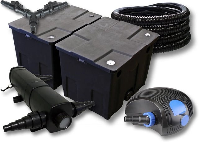 Sunsun Teichfilter Set für bis zu 60000 Liter mit 18W Teichklärer, 100W Eco Pumpe und 25m Schlauch in Schwarz - Bild 1