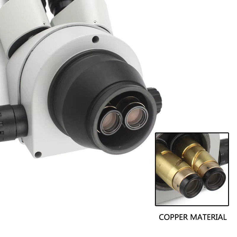 HIGH CLOUD Trinokular Zoom Mikroskop Set mit 48MP Kamera, 7X-45X Vergrößerung, HDMI, USB und VGA in Weiß - Bild 3