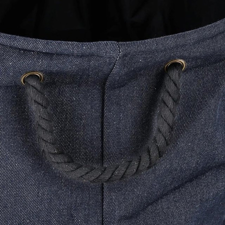 Zeller Present Wäschesammler Denim in Blue Jeans, Durchmesser: 40 cm, Höhe: 50 cm