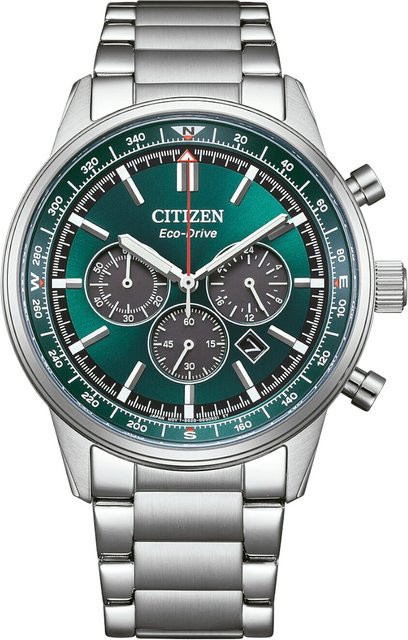 Citizen Chronograph, Solar, Edelstahl, Grün, 42 mm, Herren - Bild 1