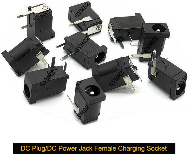 10 Stück DC-002 DC-Strombuchsen und DC-Stecker Set, schwarz, 3,5 x 1,3 mm Anschluss - Bild 1