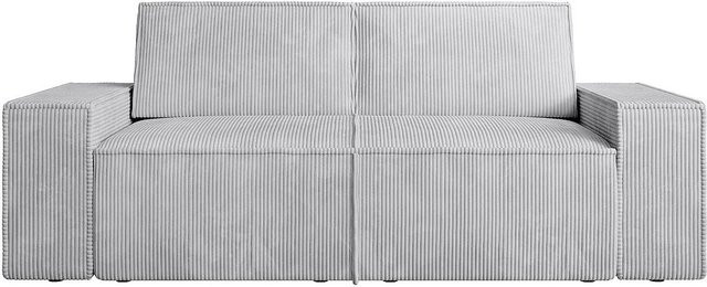 Vente-unique Sofa Amelia Hellgrau mit Cordstoff, Breite: 210 cm - Bild 1
