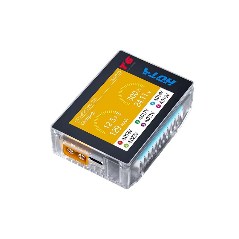 HOTA T6 Digitales RC-Ladegerät in Schwarz: 300W 15A Akkuladegerät und Balancer für LiHv, Lipo, Li-Ion, NiMh und Ni-Cd (1-6S) mit PD 90W 5A und USB-C - Bild 3