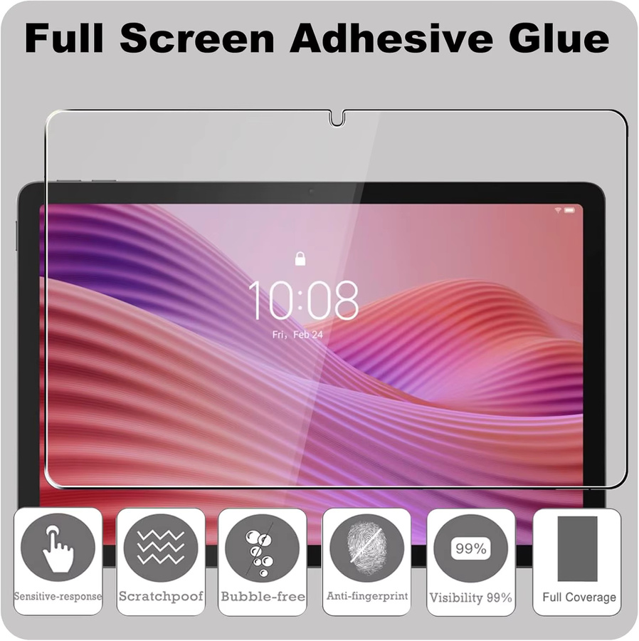 Lenovo Tablet-Displayschutzfolie aus gehärtetem Glas für Tab 10,1 Zoll (2025) TB311FU / TB311XU, transparent, HD-klar und Anti-Fingerabdruck - Bild 3