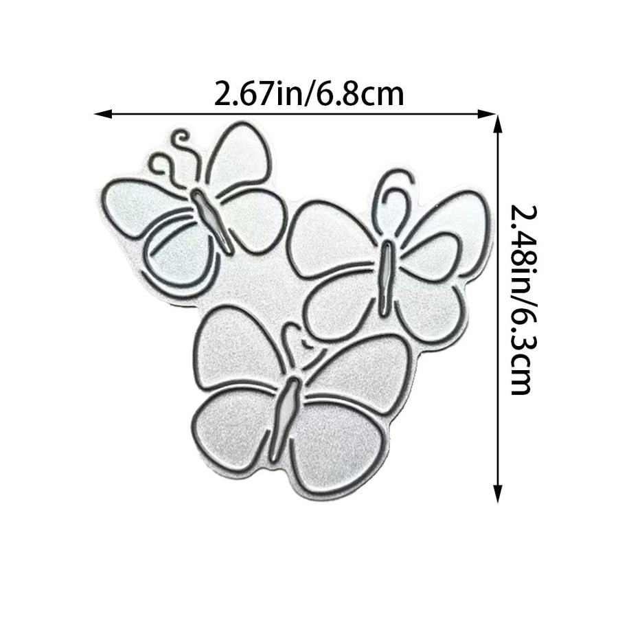 Set aus 3 Schmetterlings-Metallstanzformen in Silber für Scrapbooking und Kartenherstellung - Bild 2