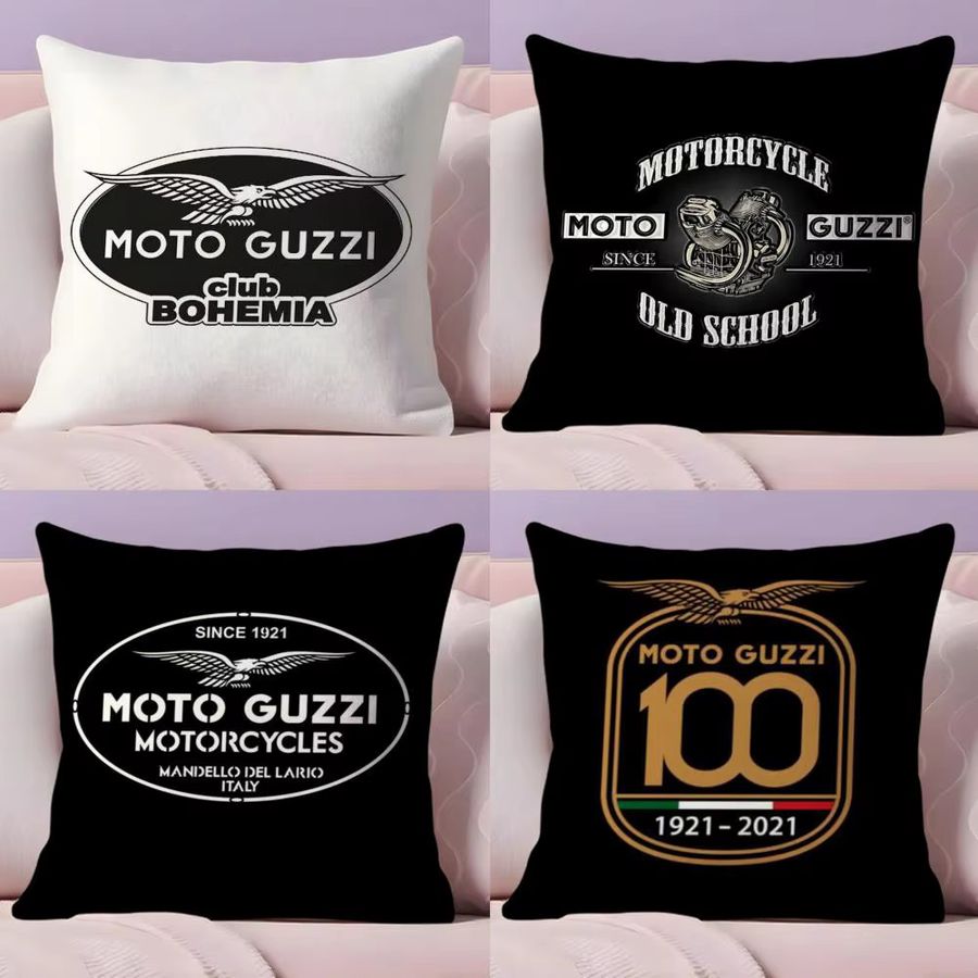 Moto G-Guzzi Kissenbezug aus weichem Plüschstoff in Multicolor, doppelseitig bedruckt - Bild 2