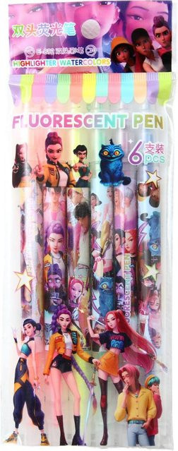 Yiran toy 1 Kpop Dämonenjäger Highlighter Set mit Doppelspitzen und Keilspitze in Multicolour für Journaling und Zeichnen - Bild 1