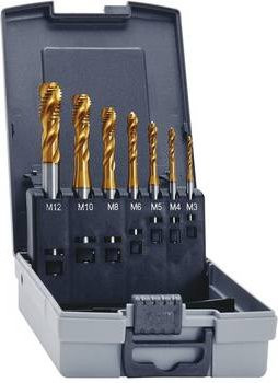 Eventus by Exact Maschinengewindebohrer-Set 7teilig metrisch M3 bis M12 Rechtsschneidend DIN 371, DIN 376 in Gold - Bild 1