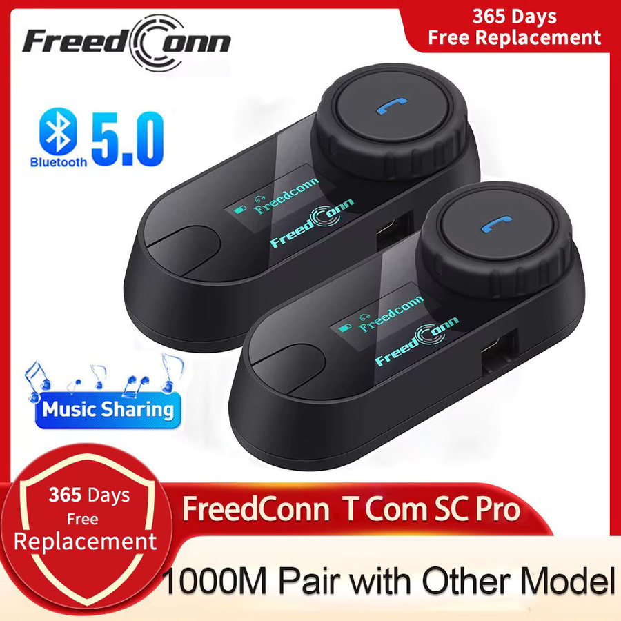 FreedConn Bluetooth Motorrad Intercom Helm Headset mit BT 5.0 für drahtlose Kommunikation und Musiksharing in Schwarz - Bild 6
