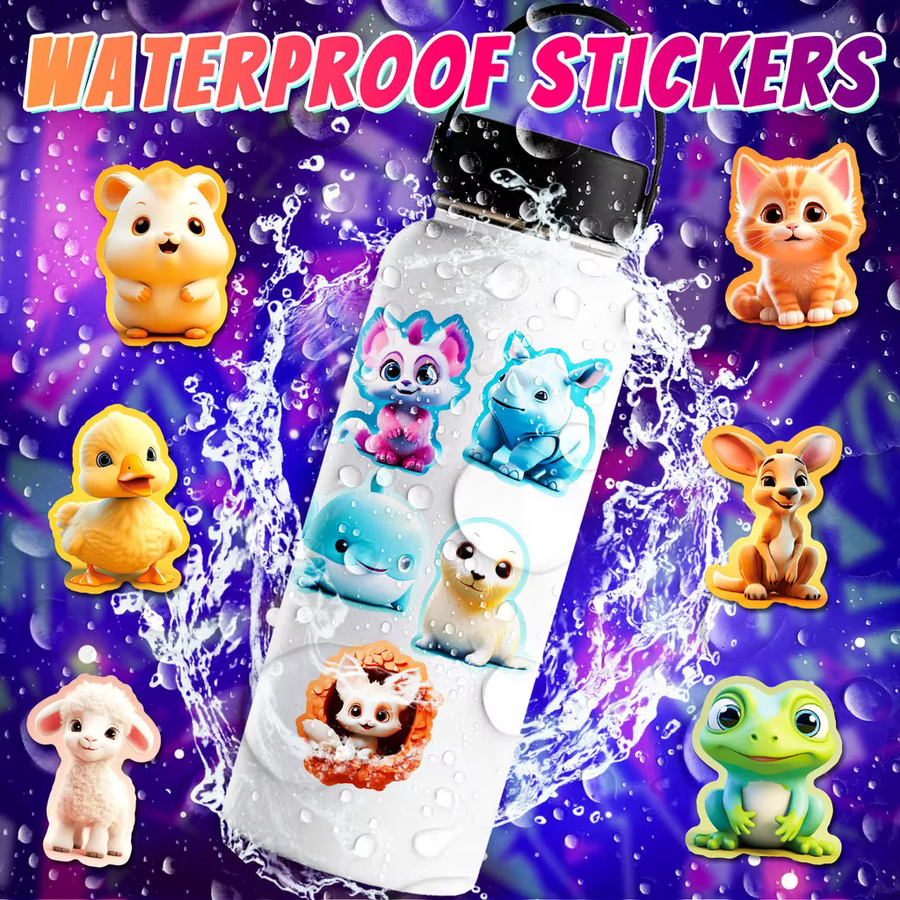 50 Stück 3D-Cartoon-Tier-Aufkleber im Ins-Stil von Anime Worlds Store, bunt, für Kinder - Bild 4