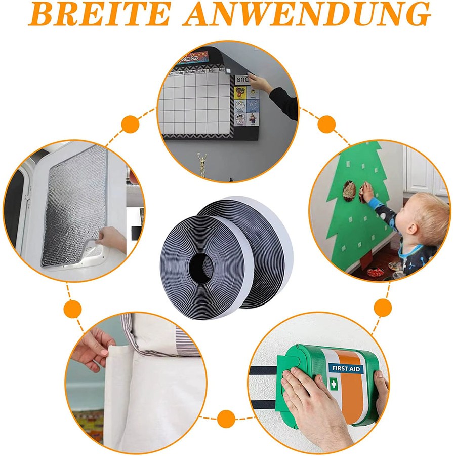 Selbstklebendes Klettverschlussband aus Nylon in Schwarz für DIY-Bastelzubehör - Bild 6