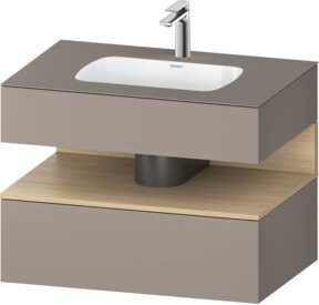 Duravit Qatego Einbauwaschtisch-Möbel-Set mit integrierter Beleuchtung und Innenschubladen, B/T/H: 80 x 55 x 60 cm - Bild 1
